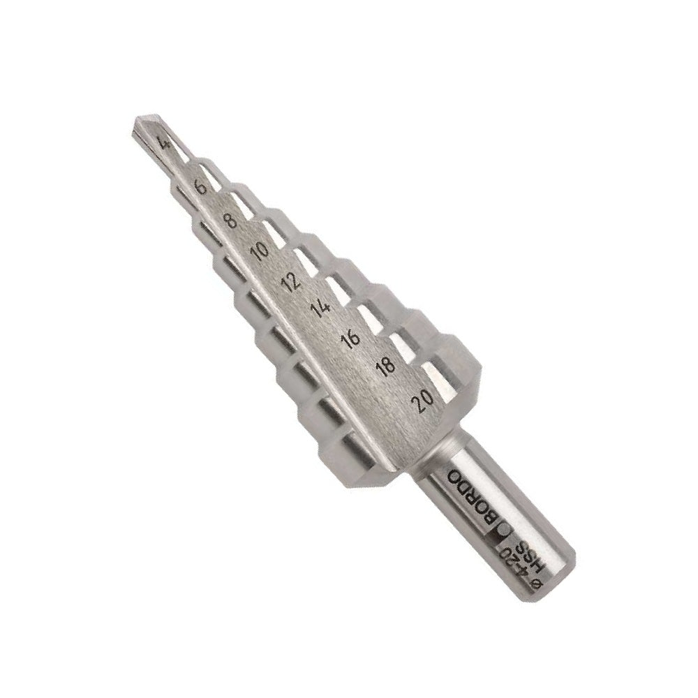 Bordo 4-20 x 2mm Straight Flute HSS Step Drill