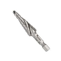 Bordo 4-12 x 1mm Spiral Flute Hex Shank M2-HSS Step Drill