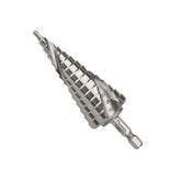 Bordo 4-30 x 2mm Spiral Flute Hex Shank M2-HSS Step Drill